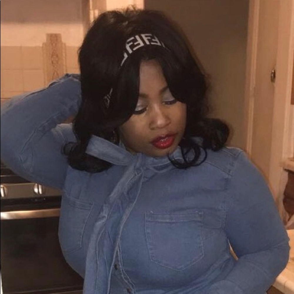 Denim Bow Top